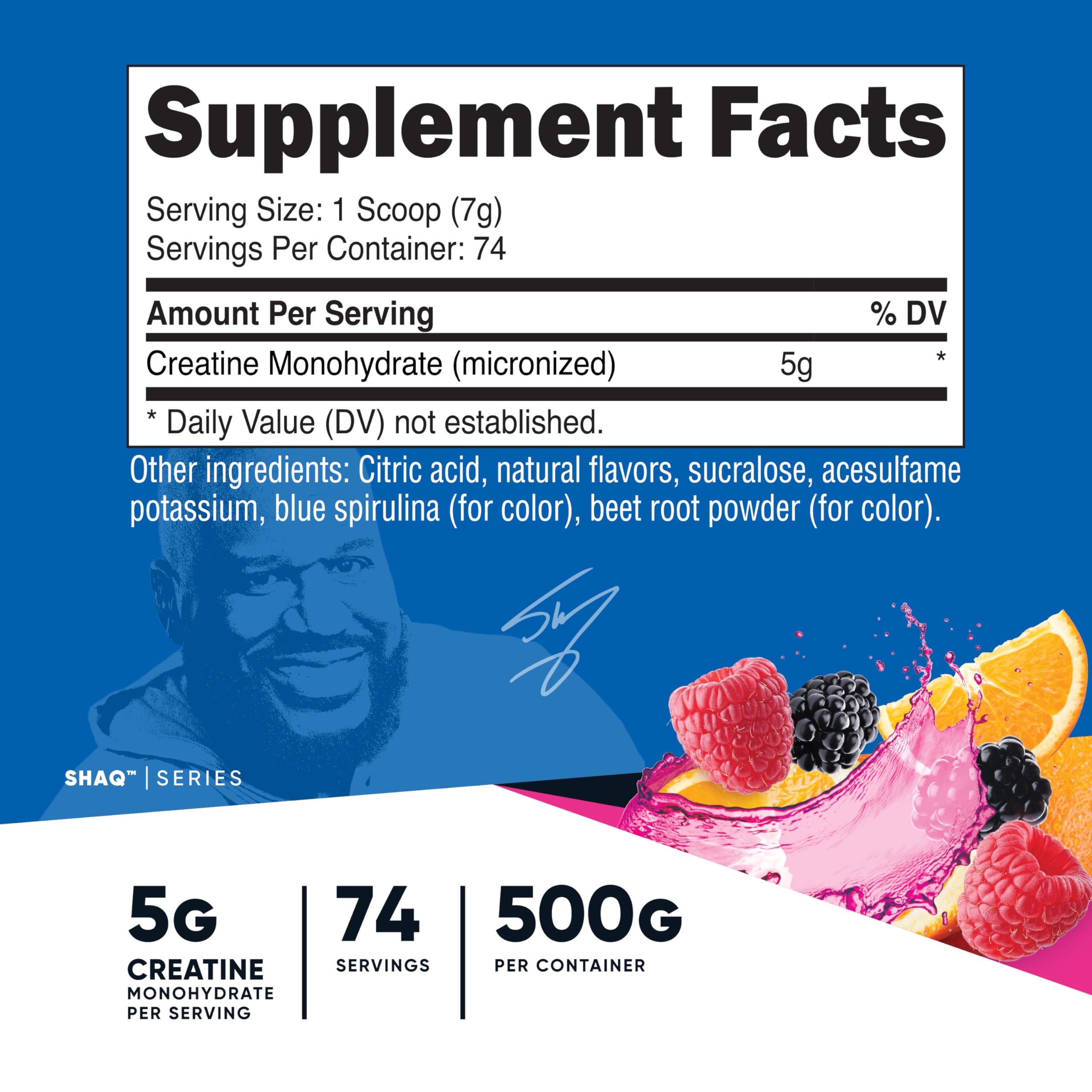Nutricost Shaq’s Berry Blast creatina monohidrato, cuchara medidora para dosis precisas