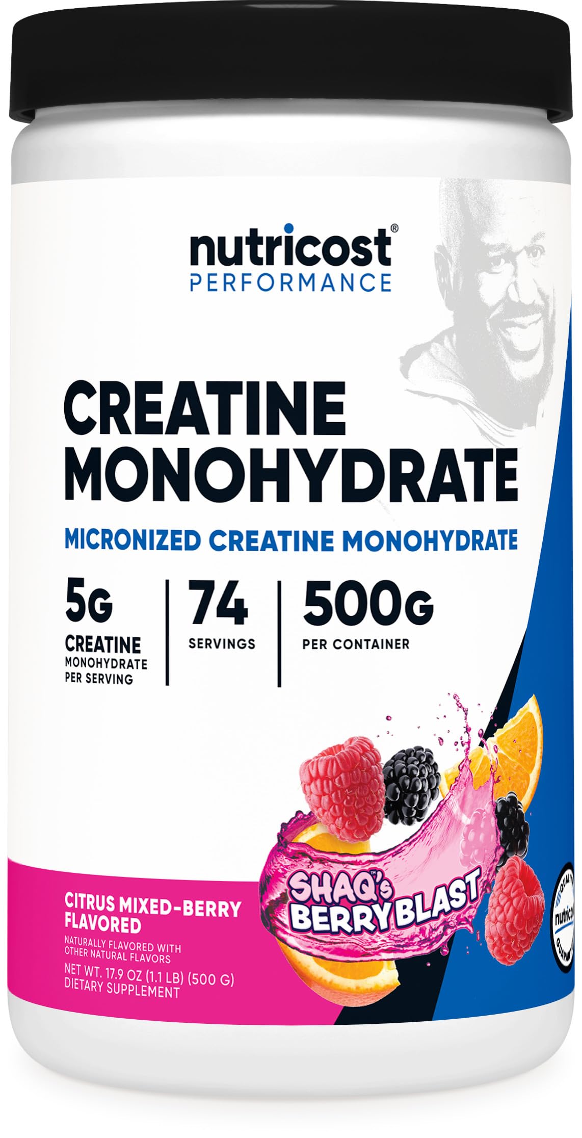 Nutricost Shaq’s Berry Blast creatina monohidrato, pote de 500 g para entrenamientos