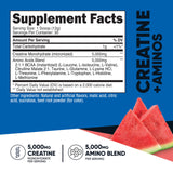 Nutricost Creatine + Aminos sabor Sandía, verter en vaso para consumo rápido tras entreno.