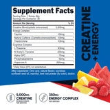 Nutricost Creatine Energy creatina monohidratada de 5,000 mg en porción.