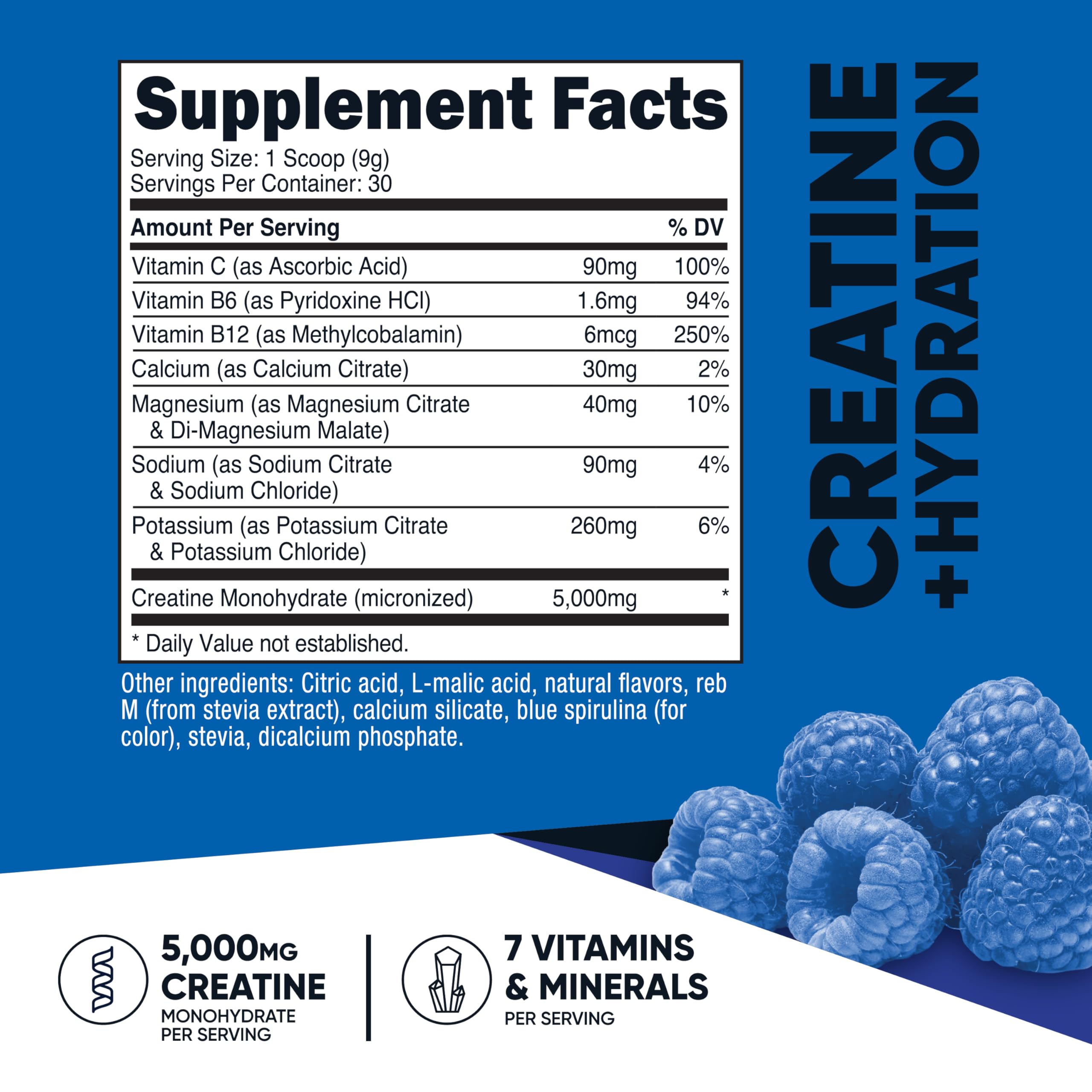 Nutricost Creatine Monohydrate pote 5000 mg, envase práctico para dosis diarias