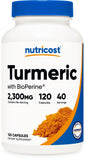 Nutricost Curcuma con BioPerine, cápsulas fáciles de tragar para uso diario