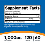 Nutricost D-Mannose 1000mg, vista frontal del envase, información clara