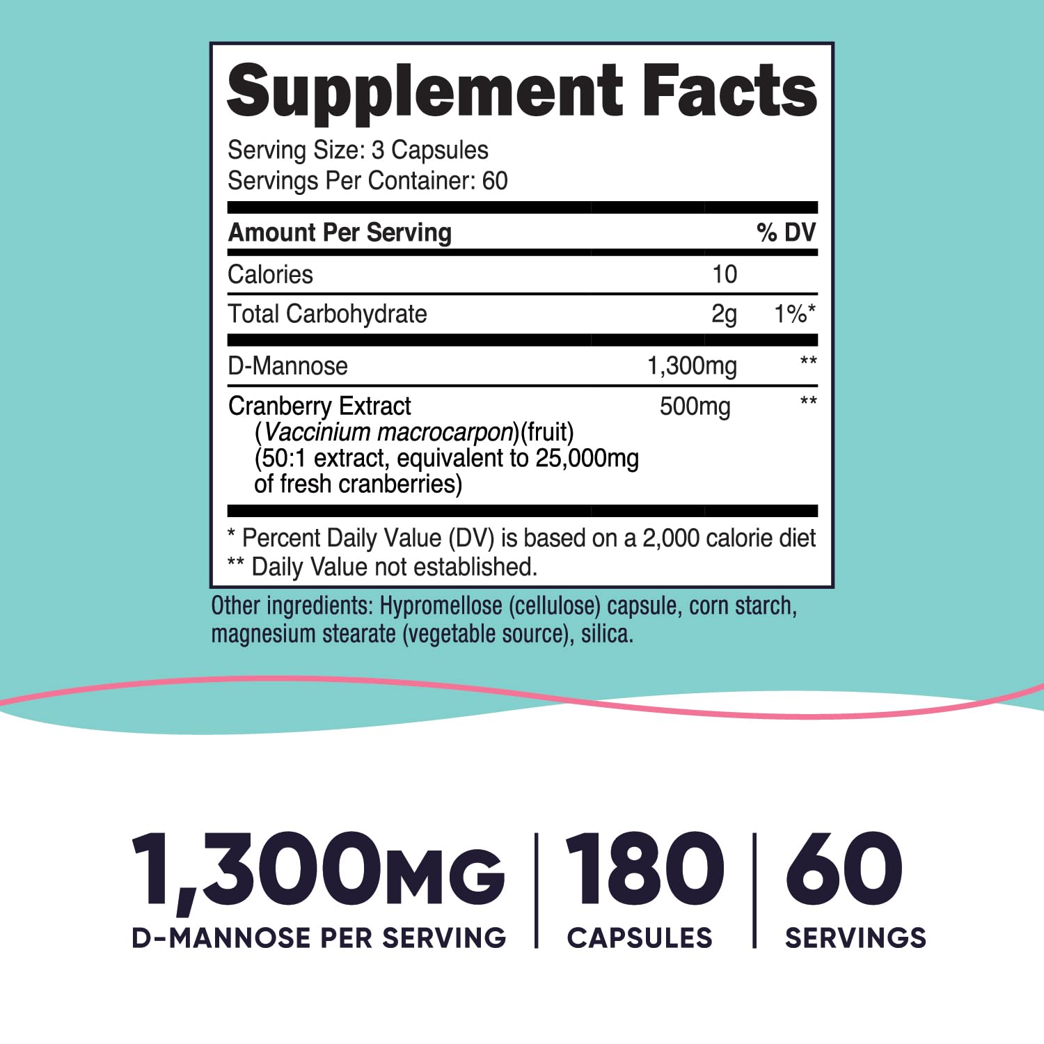 Nutricost D-Mannose, botella de 60 dosis, cápsulas para mantener la rutina.