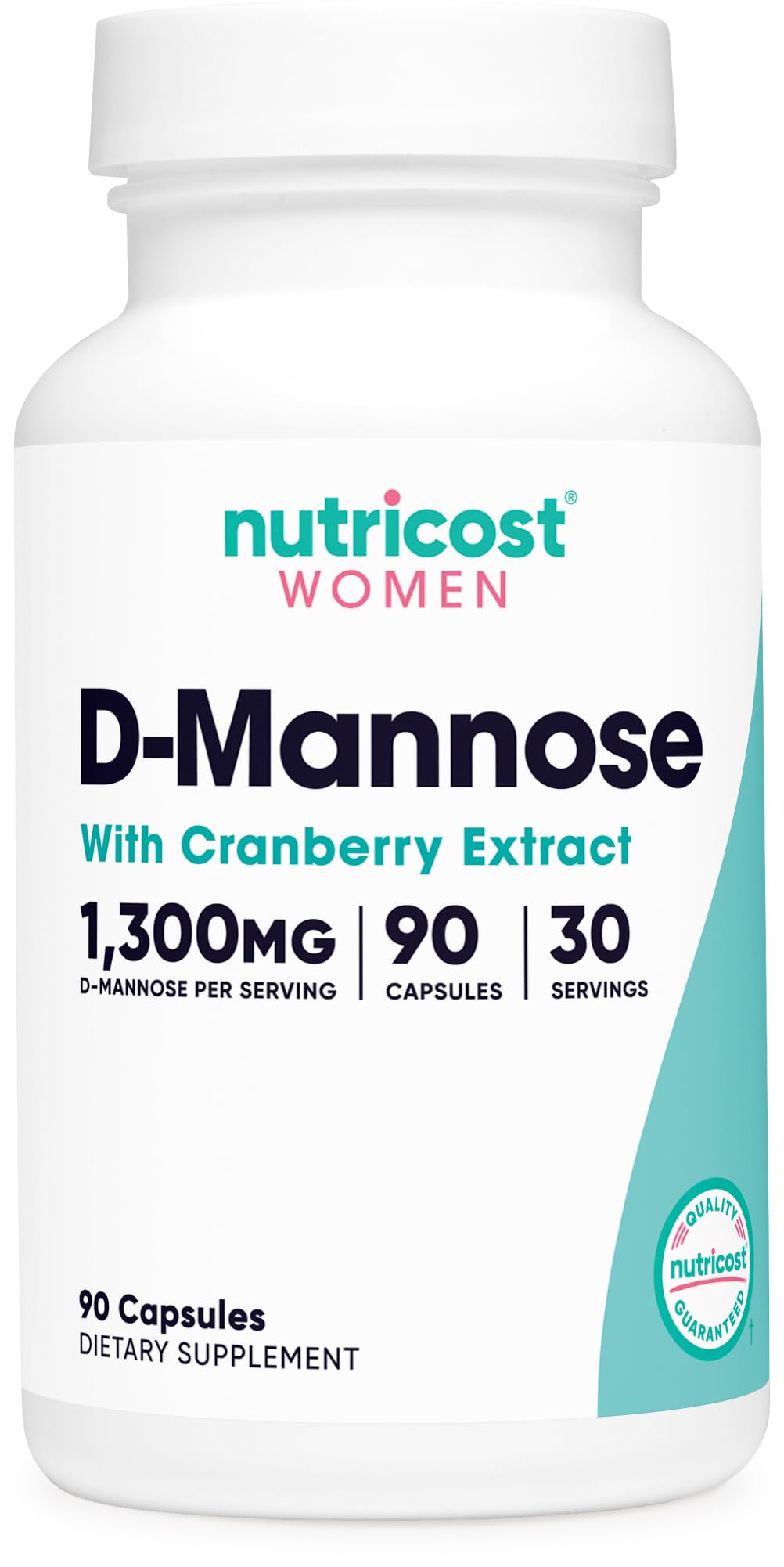 Nutricost D-Mannose con arándano frente a la botella, ideal para uso diario.