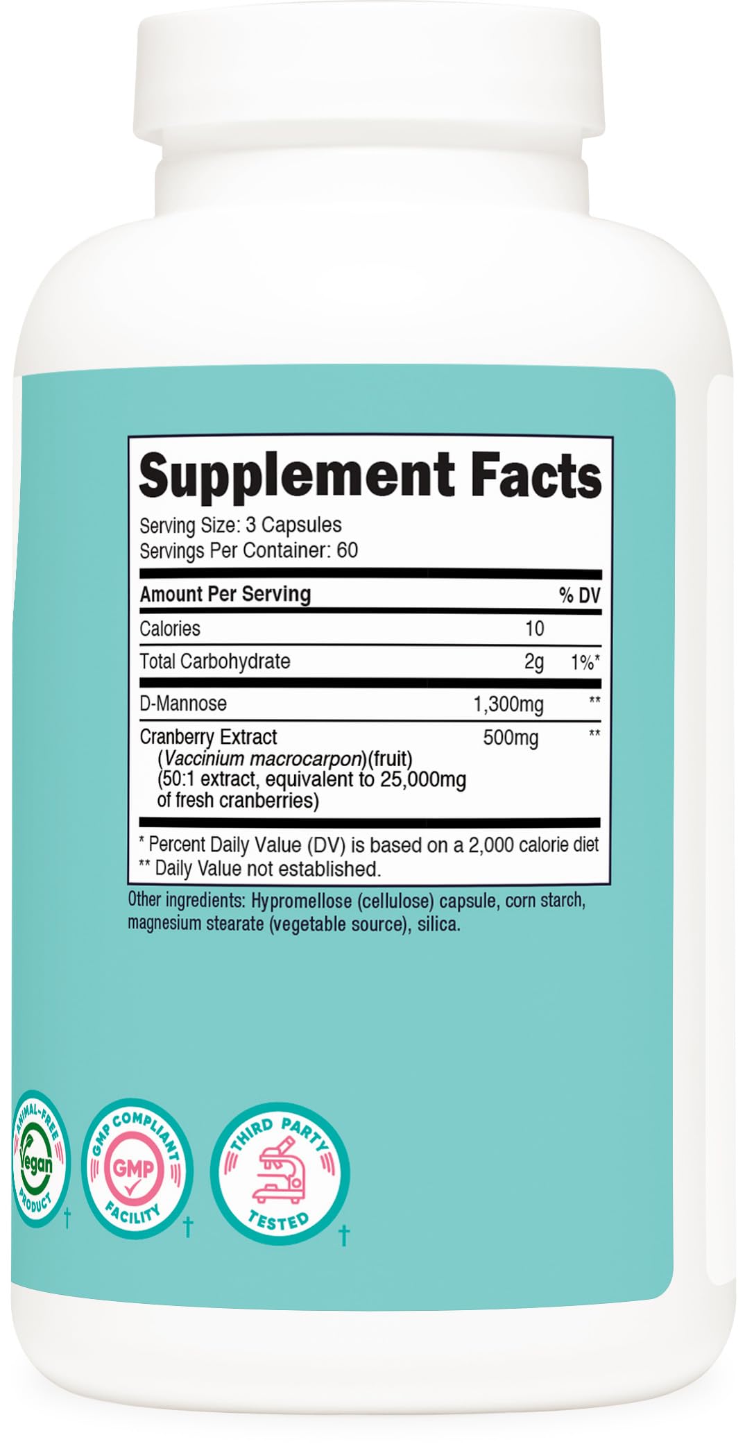 Nutricost D-Mannose con cranberry, dosis diaria para incorporar en la rutina.