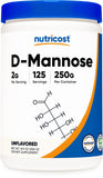 Nutricost D-Mannose en polvo, botella visible, alta pureza para uso diario