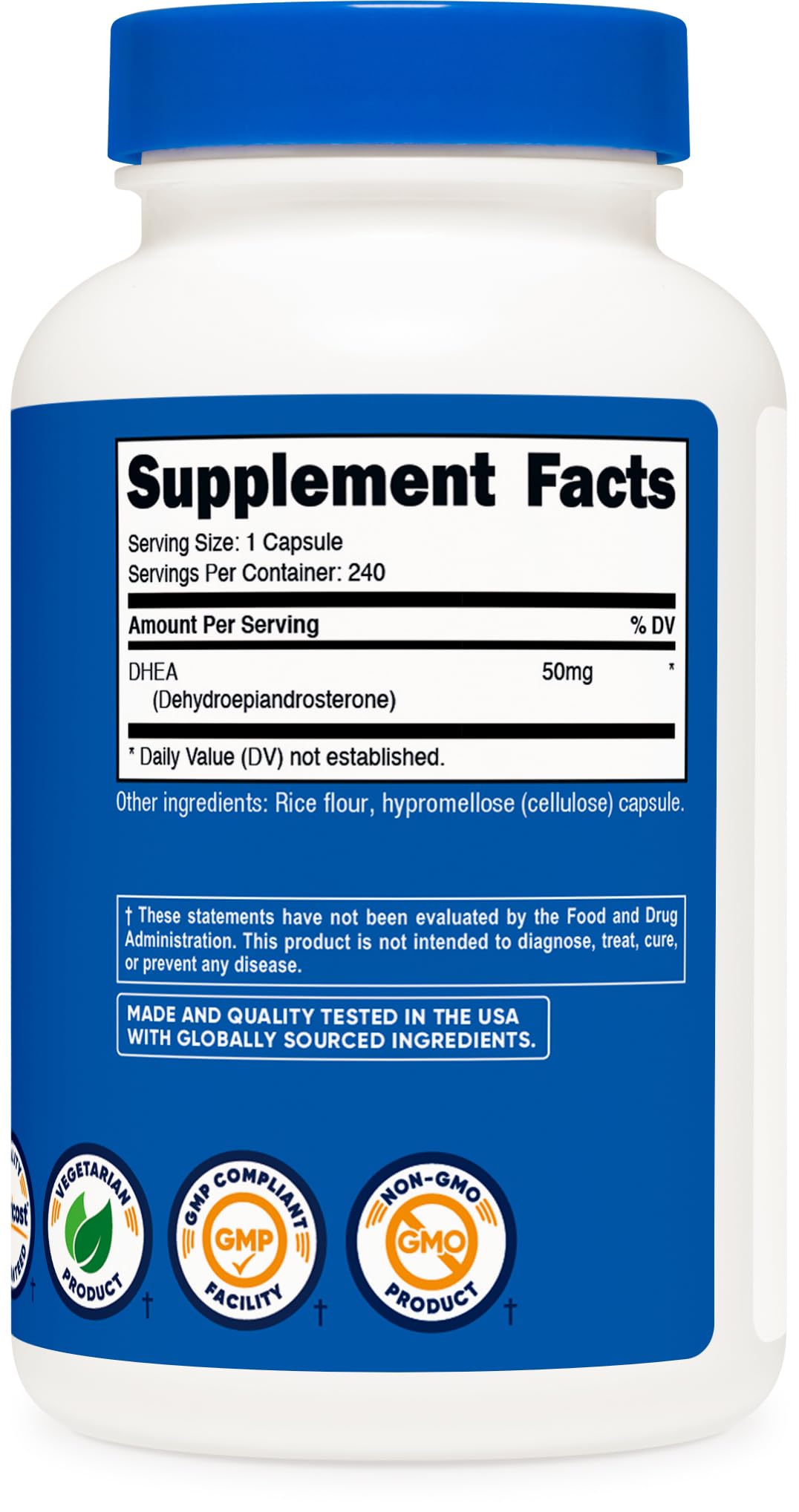 Guía de consumo Nutricost DHEA 50 mg, paso a paso.