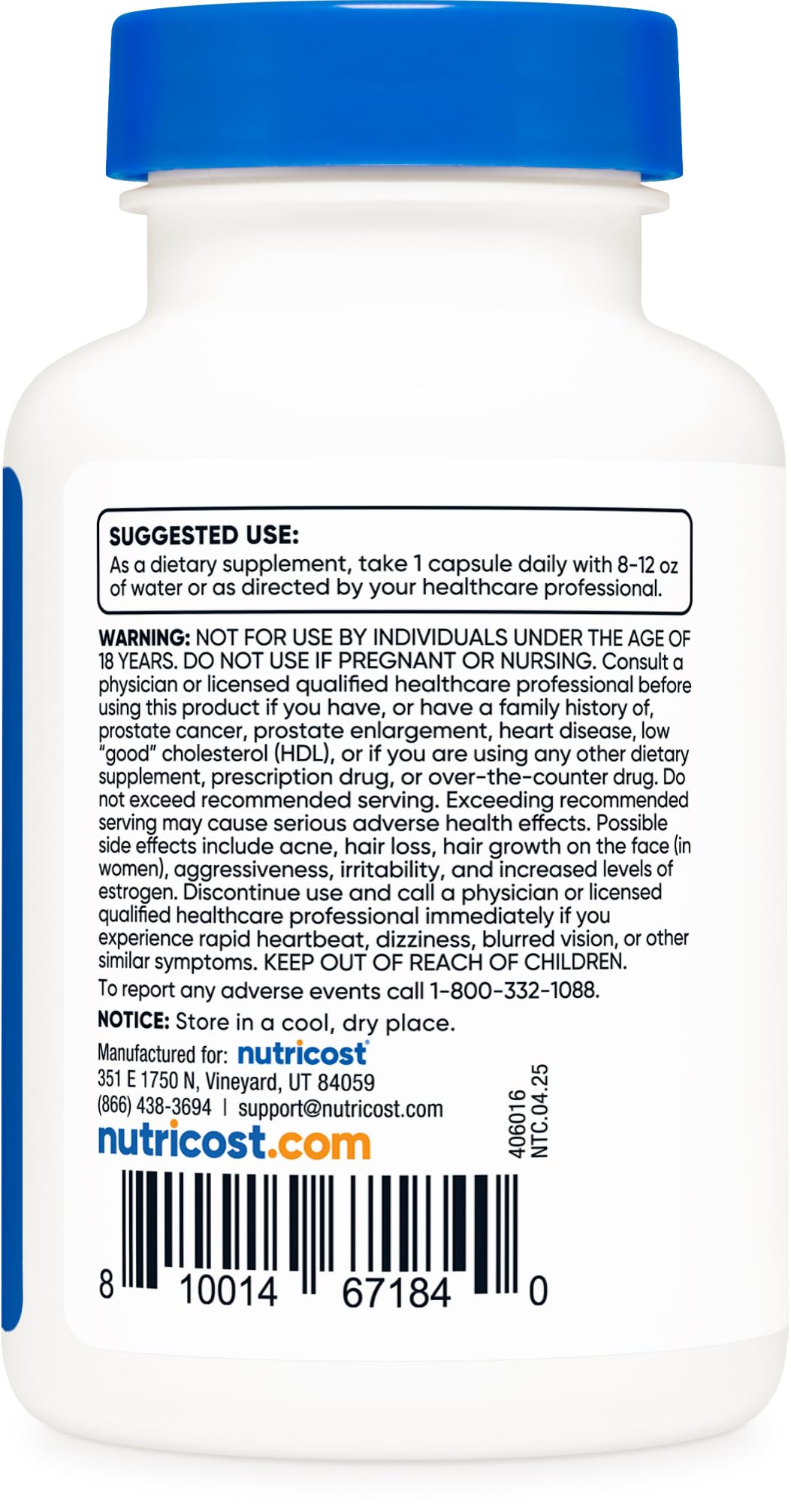 Nutricost DHEA 50 mg prueba ISO: respaldo independiente de calidad.