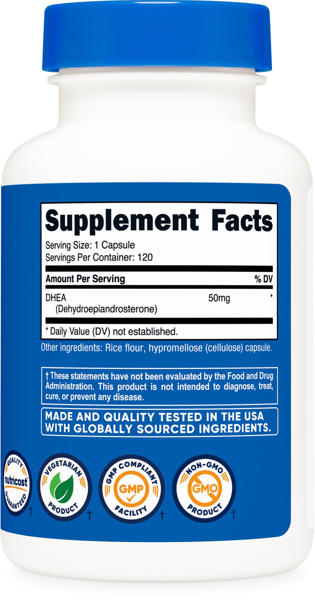 Nutricost DHEA 50 mg uso diario: fácil incorporar a tu rutina.