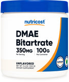 Nutricost DMAE-Bitartrate polvo 100 g, ideal para mezclas diarias.