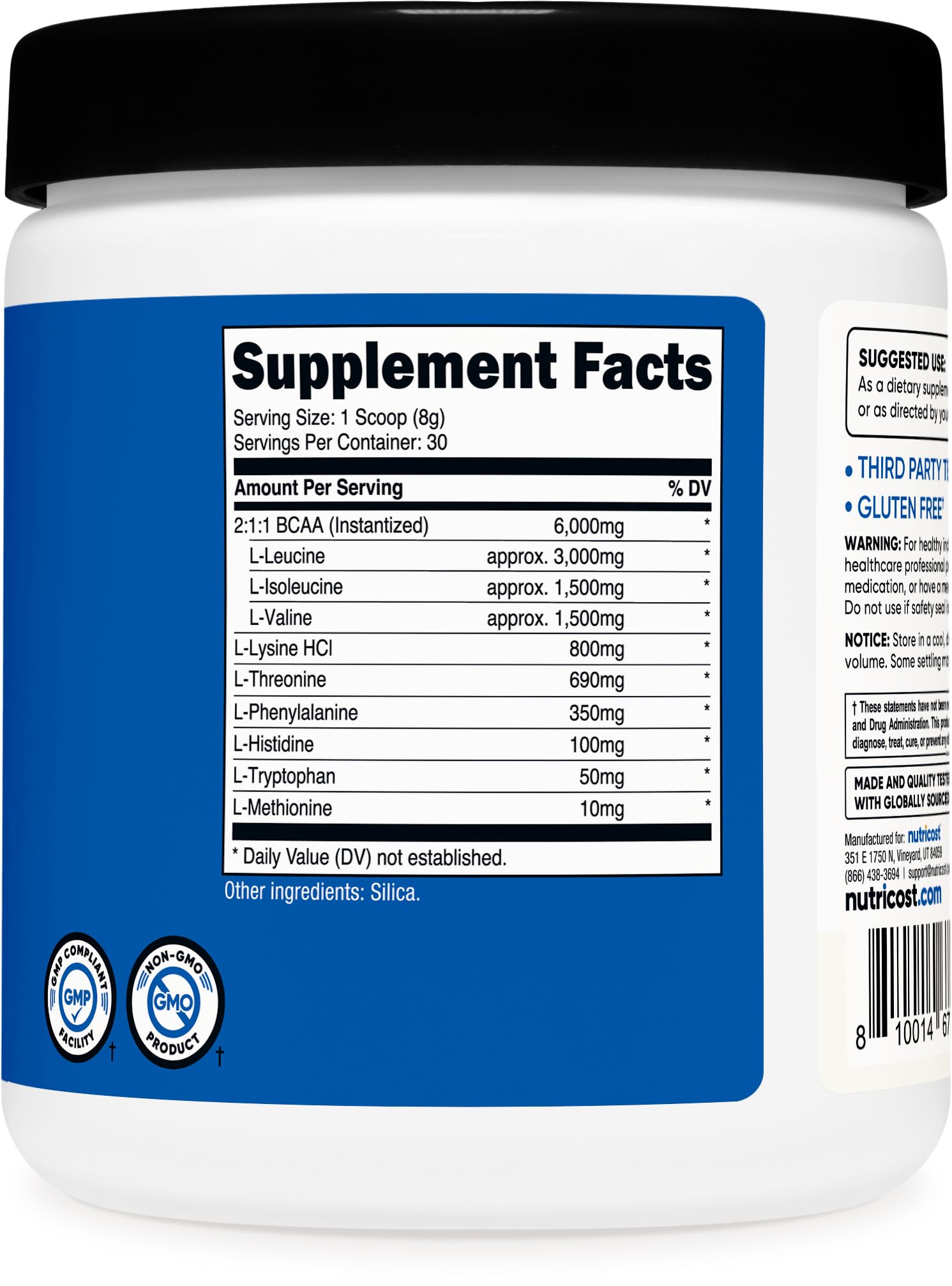 Control de calidad de Nutricost con pruebas independientes
