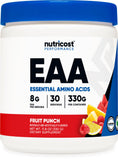 Nutricost EAA Powder en bote Fruta Punch, perfecto para apoyar entrenamientos.