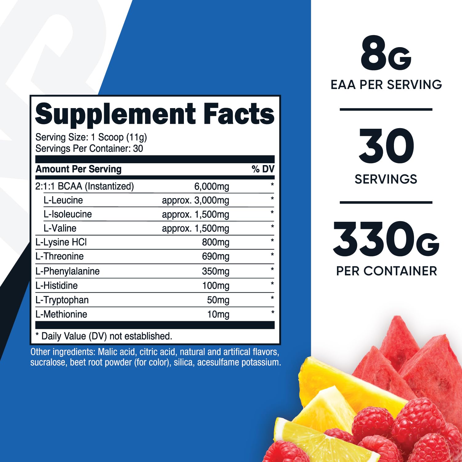 Nutricost EAA Powder envase abierto, muestra textura para mezclas rápidas.