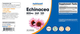 Empaque de Nutricost Echinacea 800 mg, práctico para guardar y llevar.