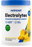 Nutricost Complejo de Electrolitos en Polvo, pote frontal, ideal para hidratación diaria.
