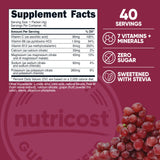 Nutricost Electrolytes Complex uva, stickpacks portátiles para beber en cualquier lugar