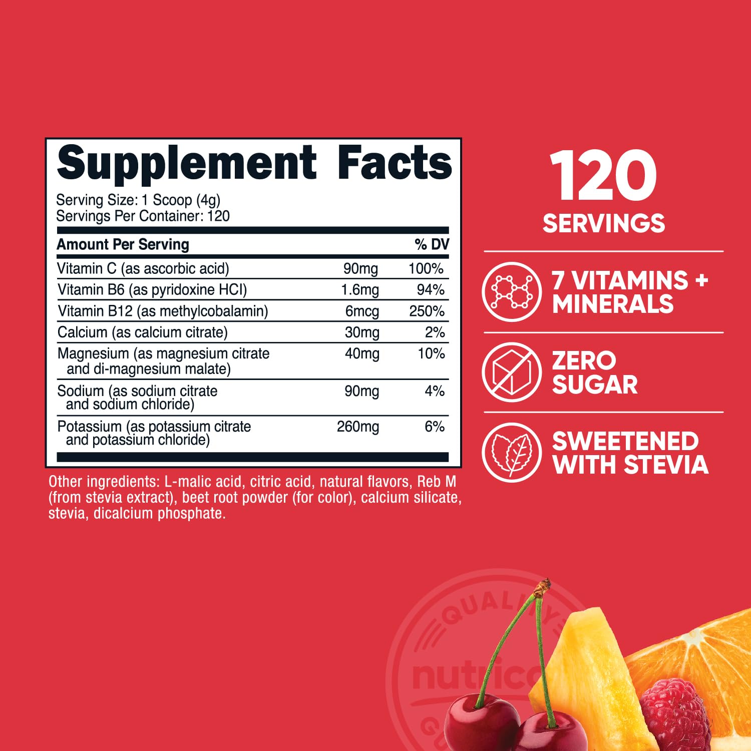 Nutricost Electrolyte Complex medidor-cuchara, dosifica fácilmente para hidratación rápida.