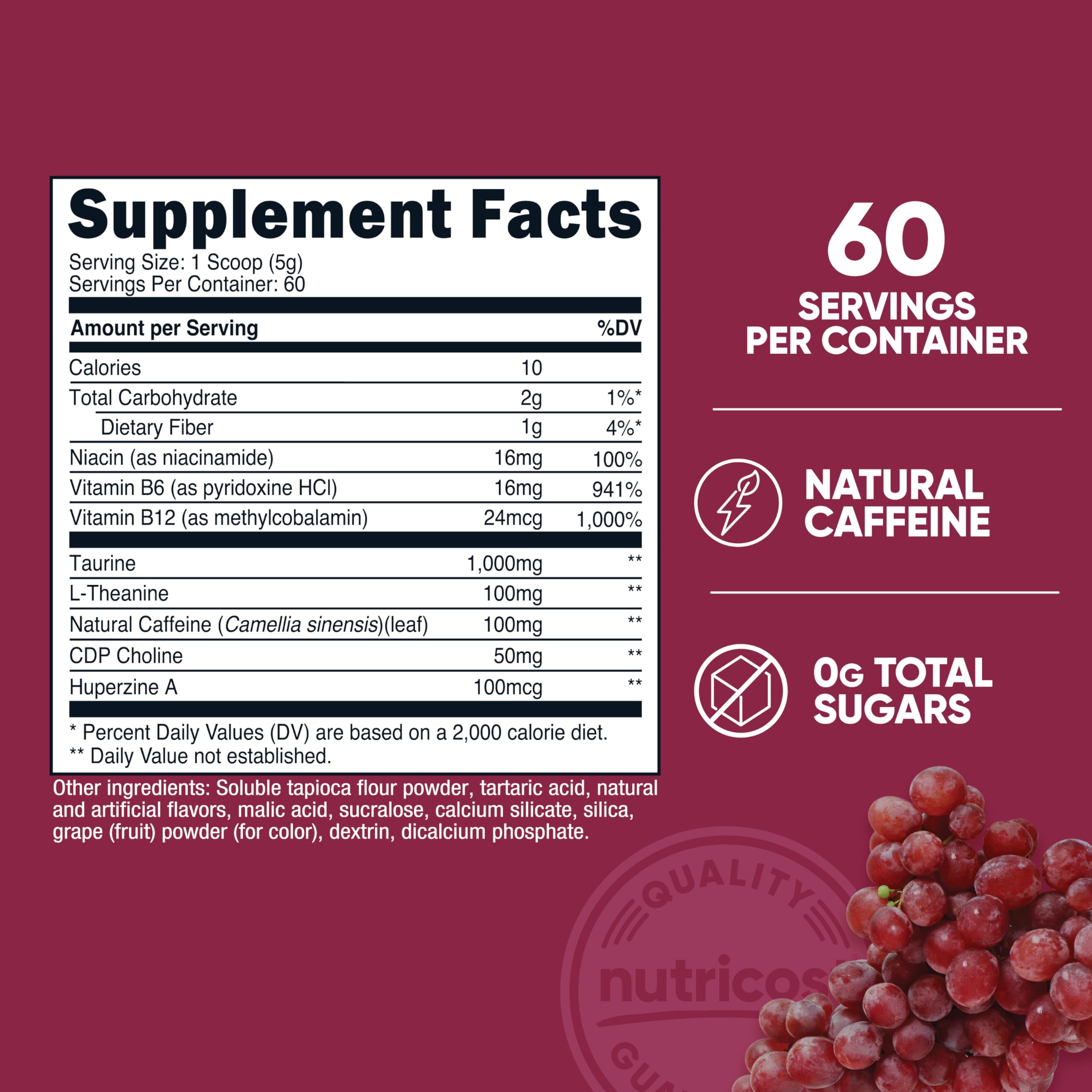 Cuchara medidora de Nutricost Energy Drink para dosificar porciones con precisión.