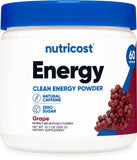 Nutricost Energy Drink sabor uva, pote de 60 porciones para recargar energía.
