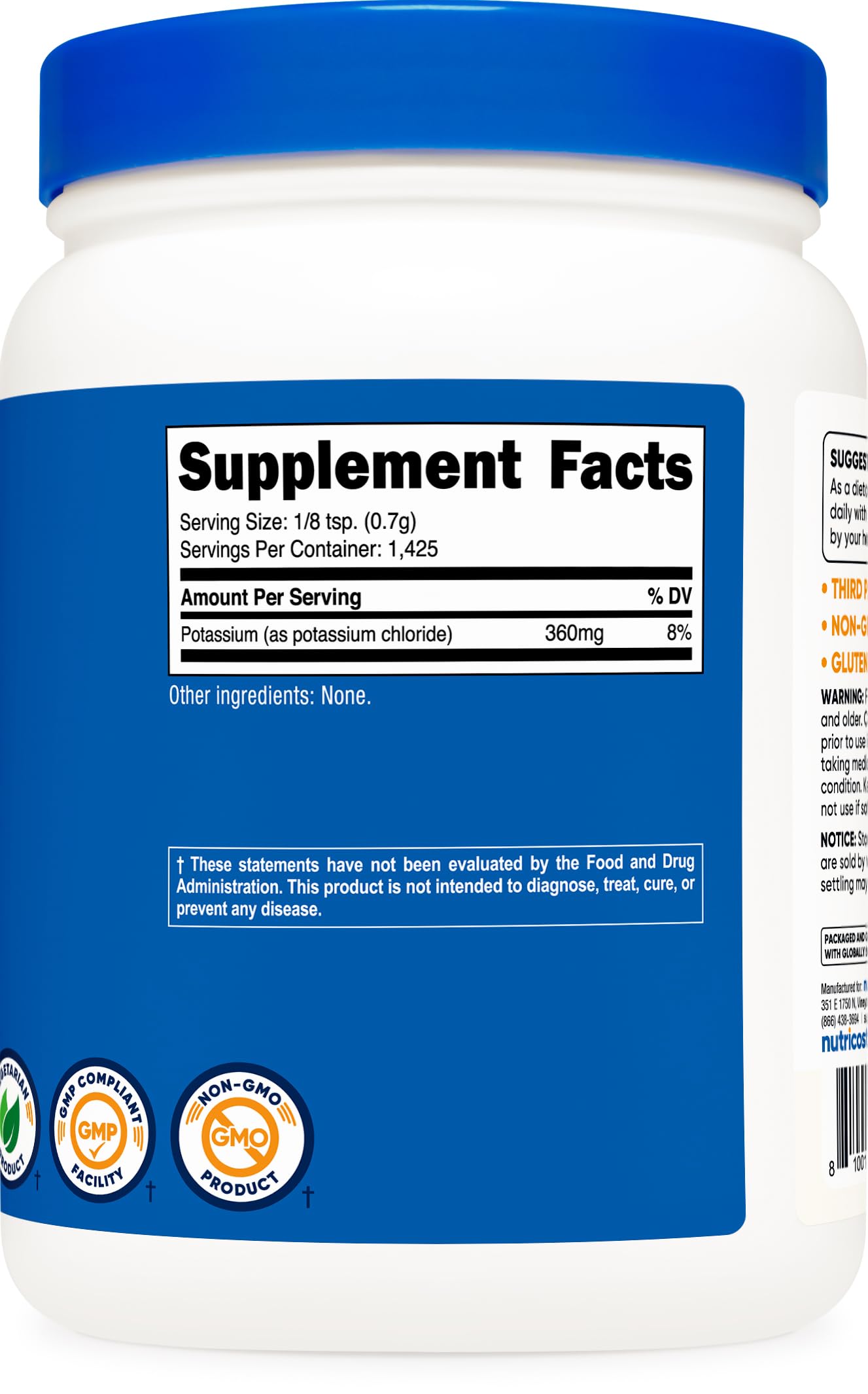 Nutricost envase de 1 kg sin OGM para uso diario