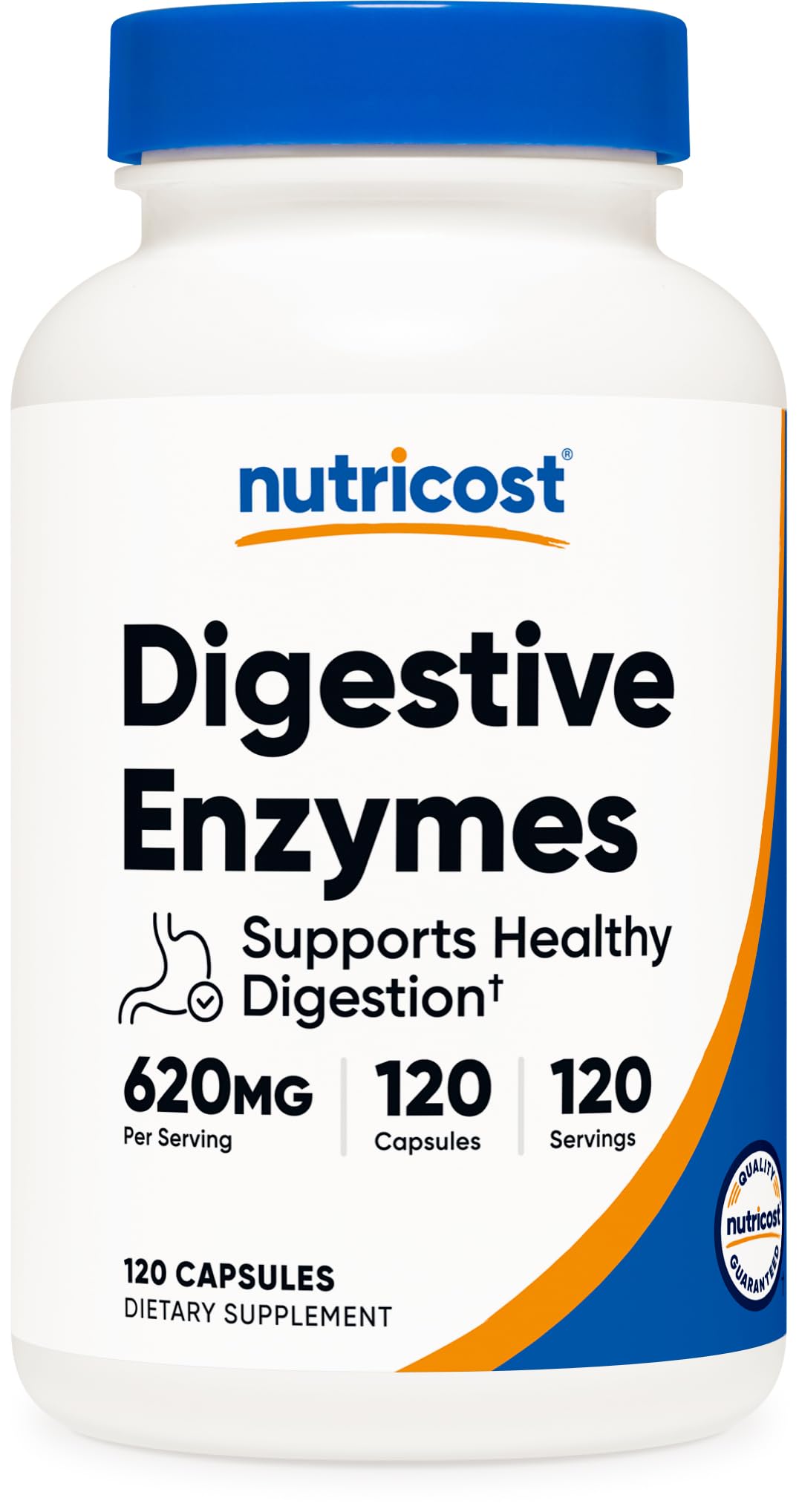 Nutricost Enzimas digestivas 620 mg, cápsulas para apoyo digestivo diario.