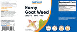 Nutricost Epimedium, detalle de cápsula, dosis de 600 mg por unidad