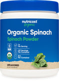 Nutricost Espinaca Orgánica: polvo en bote para batidos diarios