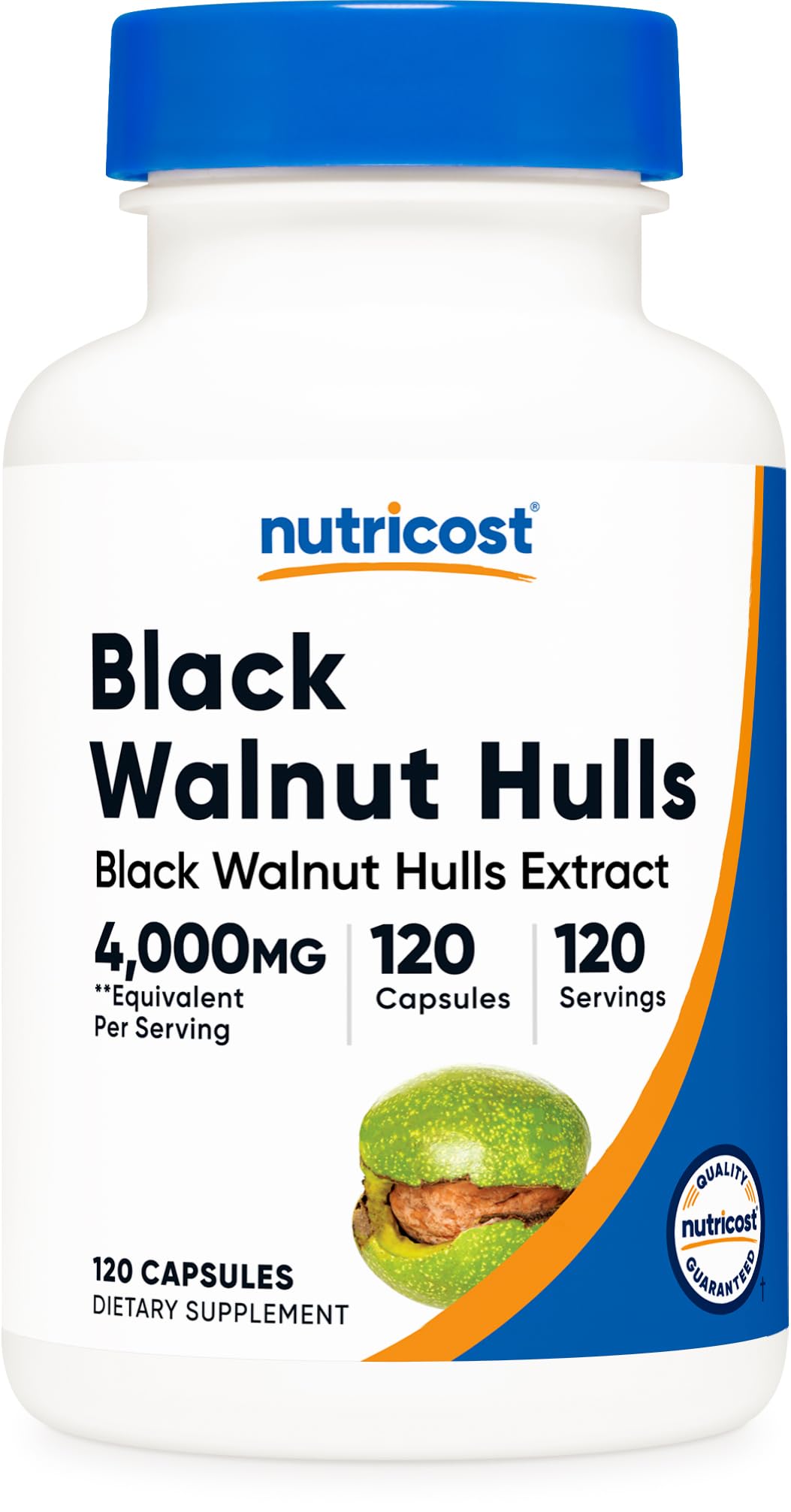 Nutricost extracto cascara nogal negro en botella para uso diario.