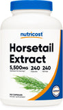 Nutricost extracto cola de caballo cápsulas, porción concentrada para el bienestar diario.
