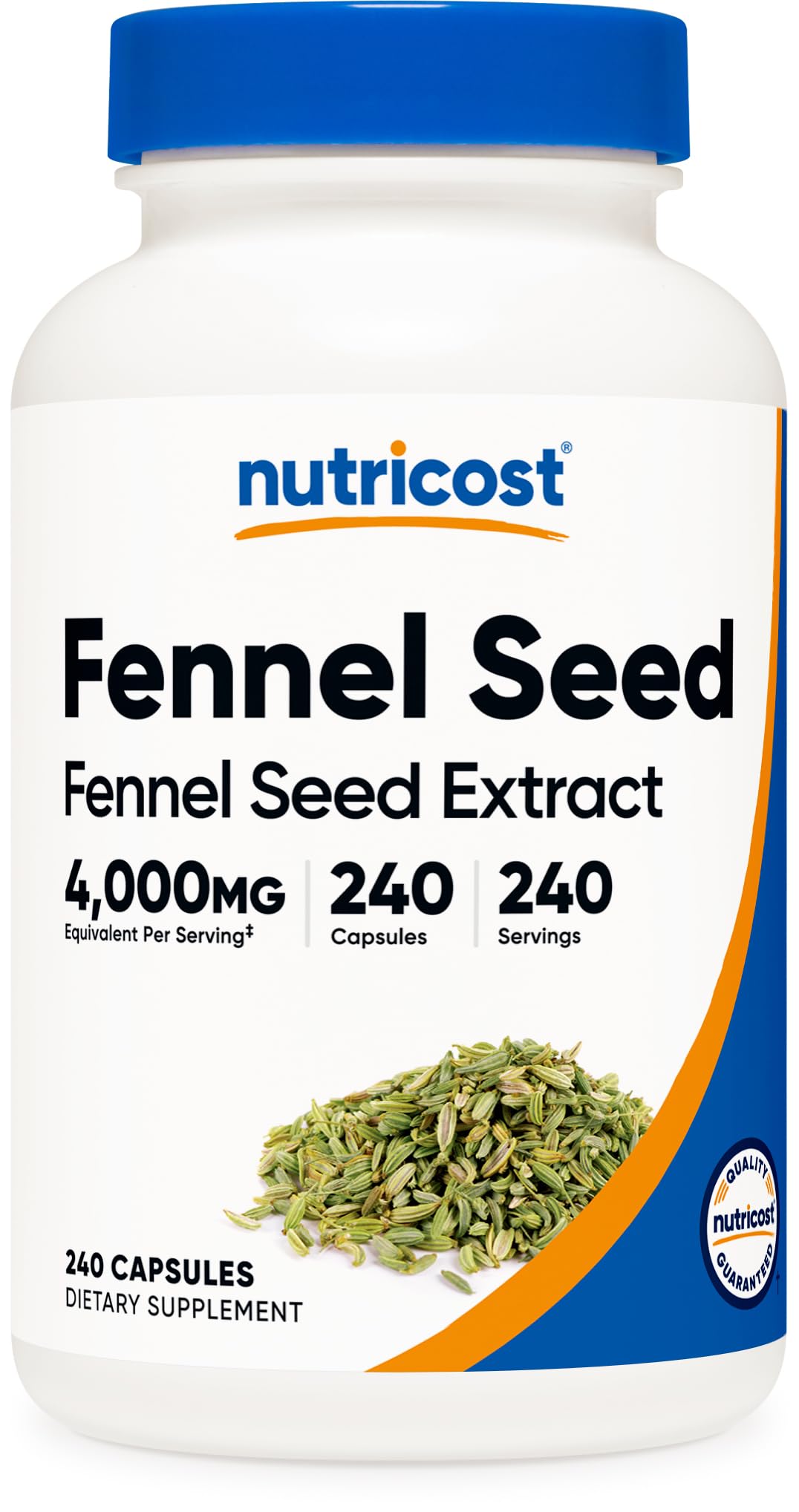 Nutricost extracto de semilla de hinojo, botella mostrada para uso diario.