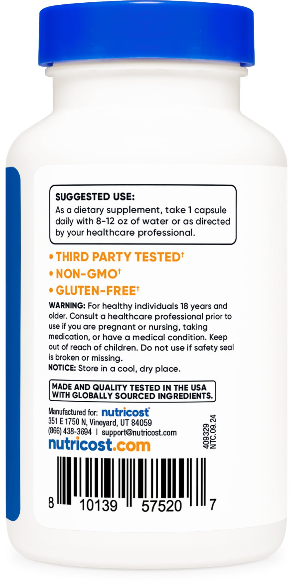 Nutricost: fabricación GMP y registro FDA para calidad asegurada