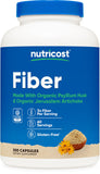 Nutricost Fibra Cápsulas: bote de 60 dosis y cápsulas fáciles de tragar