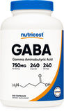 Nutricost GABA 750 mg cápsulas: presentación de 240 unidades para uso diario