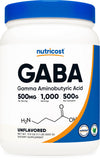 Nutricost GABA puro 500g en polvo, textura neutra para uso diario