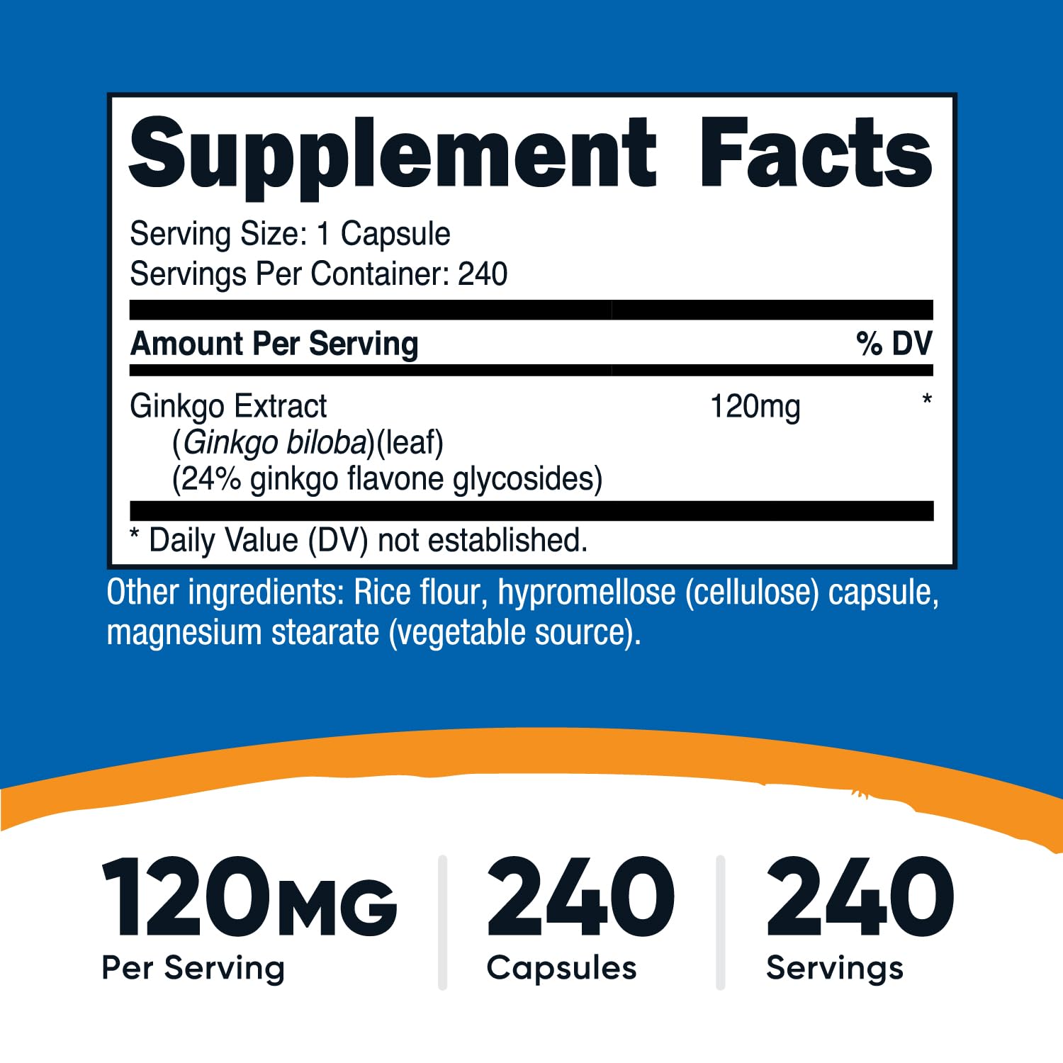 Nutricost Ginkgo Biloba 120 mg, cápsulas detalle, ingesta cómoda para tu rutina