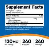 Nutricost Ginkgo Biloba 120 mg, cápsulas detalle, ingesta cómoda para tu rutina