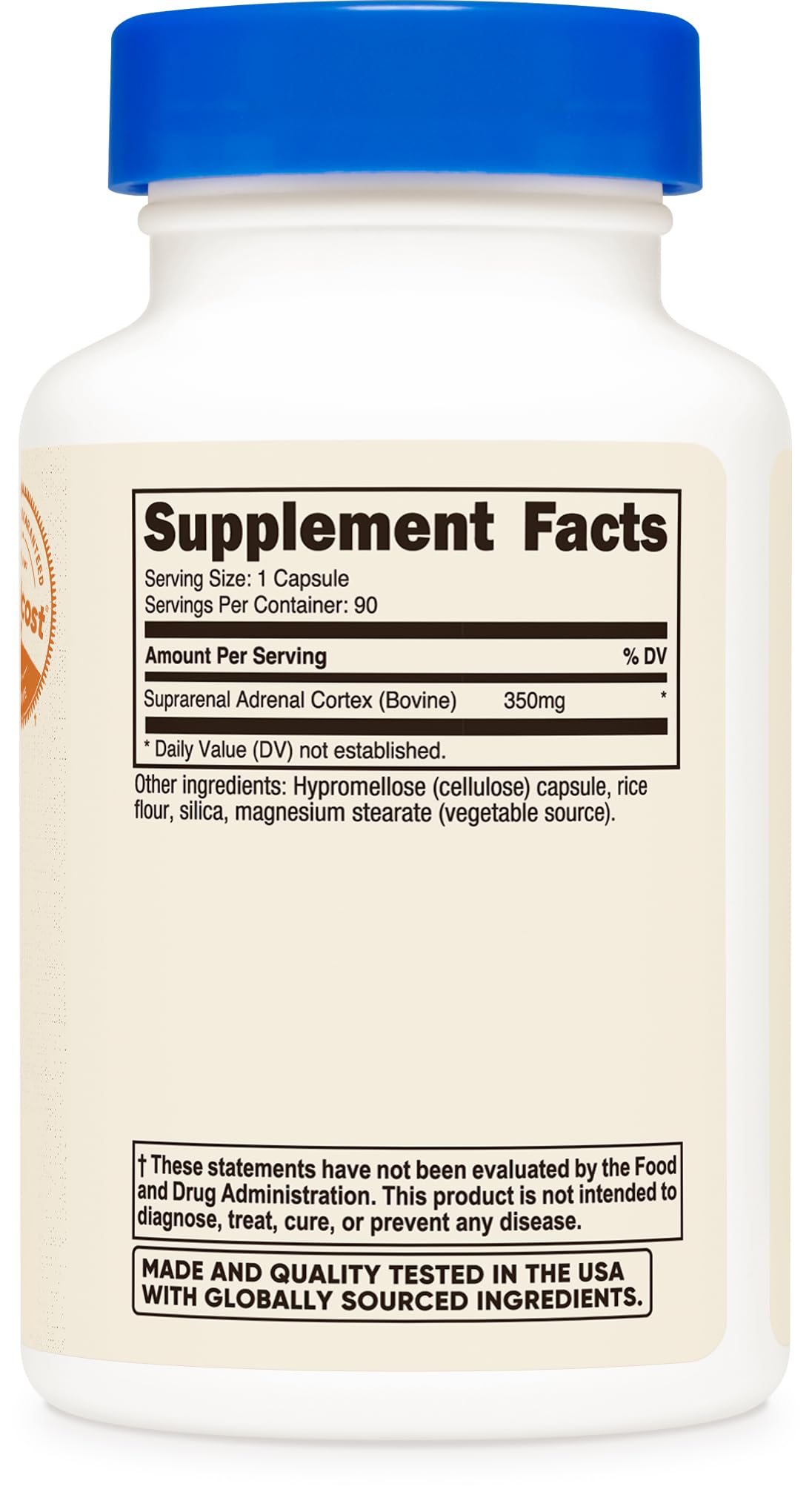 Nutricost glándula adrenal cápsulas, uso diario cómodo para rutina estable.