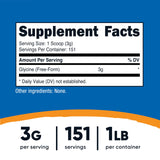 Nutricost Glicina con cucharilla medidora, porción precisa para tu rutina.