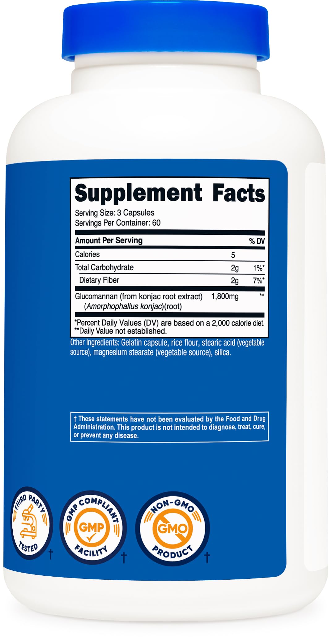 Nutricost Glucomannan uso diario para complementar tu ingesta de fibra