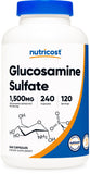 Nutricost Glucosamina Sulfato 1500 mg, botella, apoyo diario para movilidad
