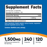 Nutricost Glucosamina Sulfato 1500 mg, cápsulas, uso diario cómodo