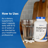 Nutricost Glutatión, cápsulas con sello GMP, fabricación confiable.