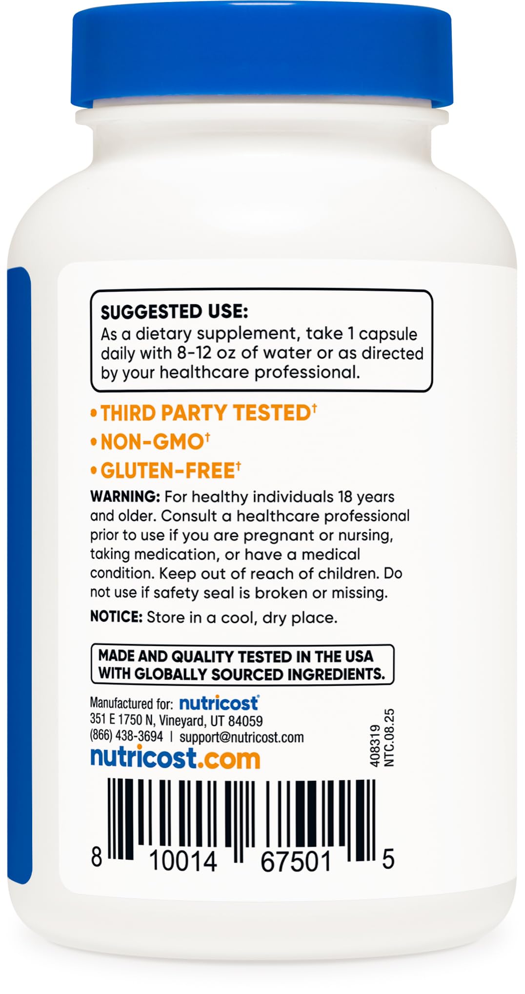 Nutricost Goldenseal: etiqueta frontal destaca información del producto.