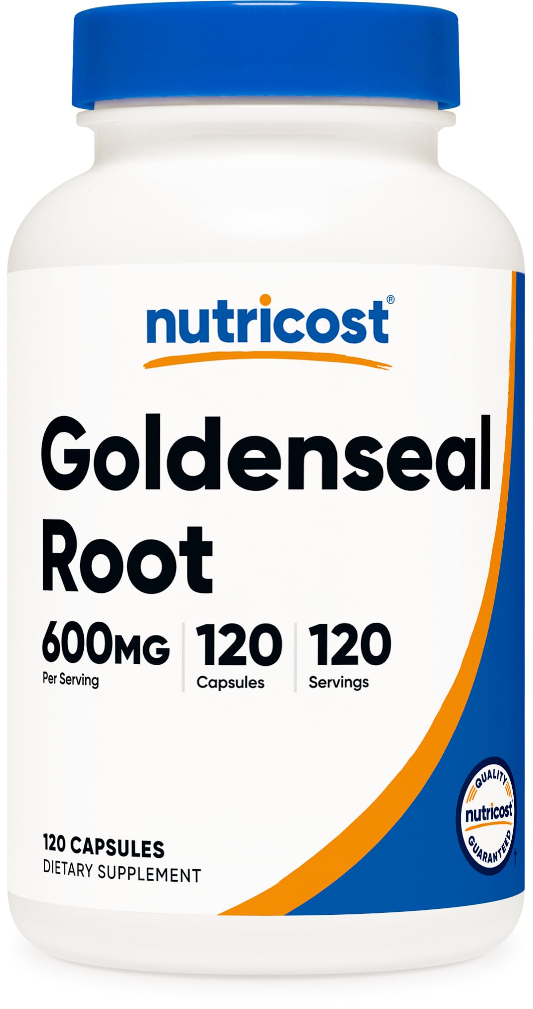 Nutricost Goldenseal: raíz y botella para uso diario.