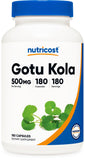 Nutricost Gotu Kola cápsulas 500 mg, uso diario suave
