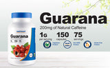 Nutricost Guaraná cápsulas alineadas listas para consumo diario.
