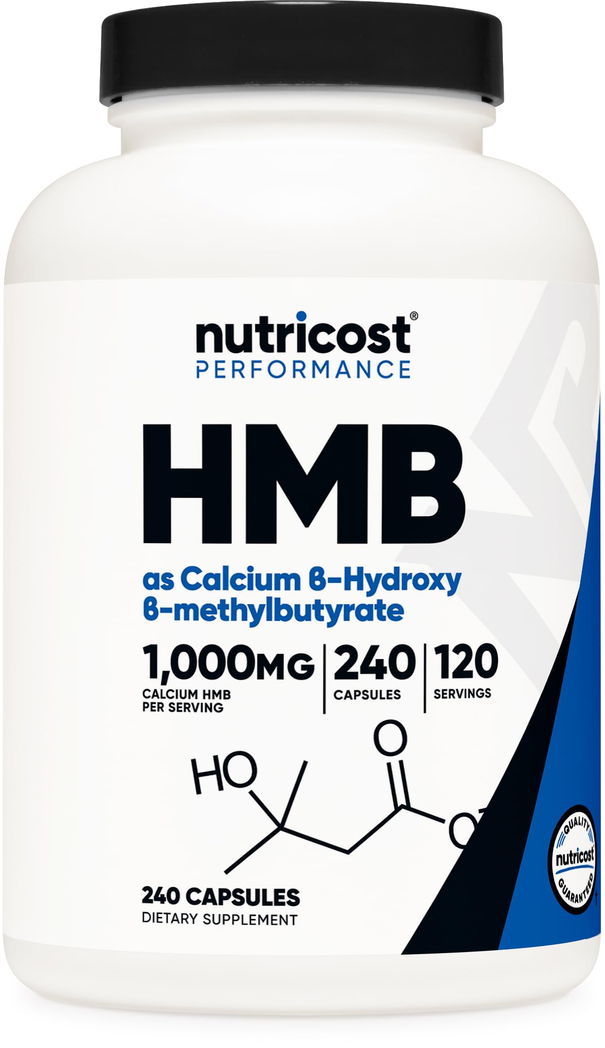 Nutricost HMB: bote de cápsulas, opción conveniente para entrenamientos consistentes.