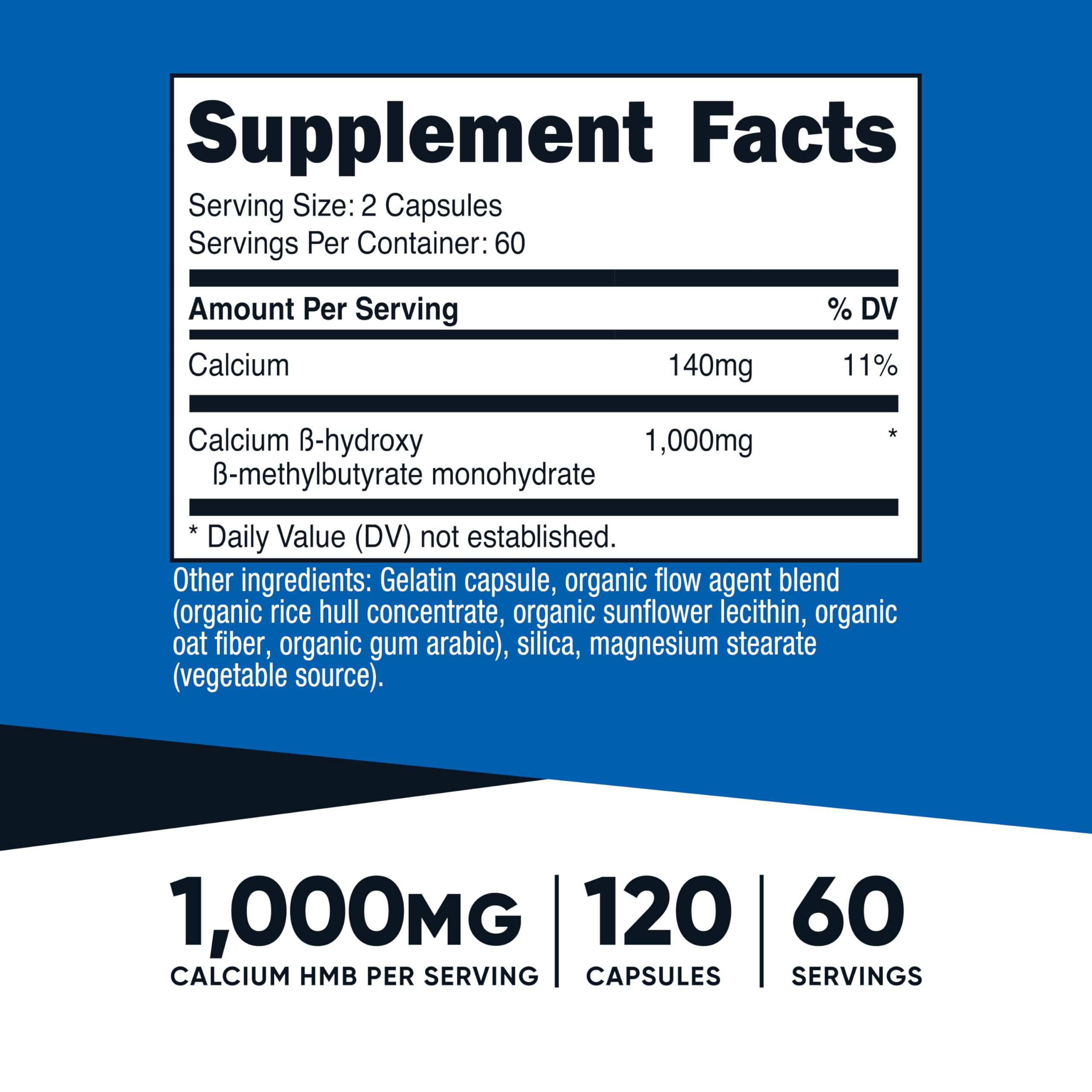 Nutricost HMB: cápsulas de 500 mg para dosis diarias sostenidas