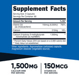 Nutricost HMB D3 – etiqueta frontal: información clara para dosis y uso.